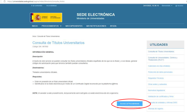 Consulta de t&iacute;tulos