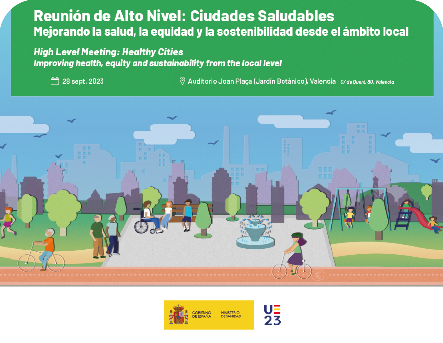 Imagen del icono de la Reuni&oacute;n de Alto Nivel de Valencia septiembre 2023