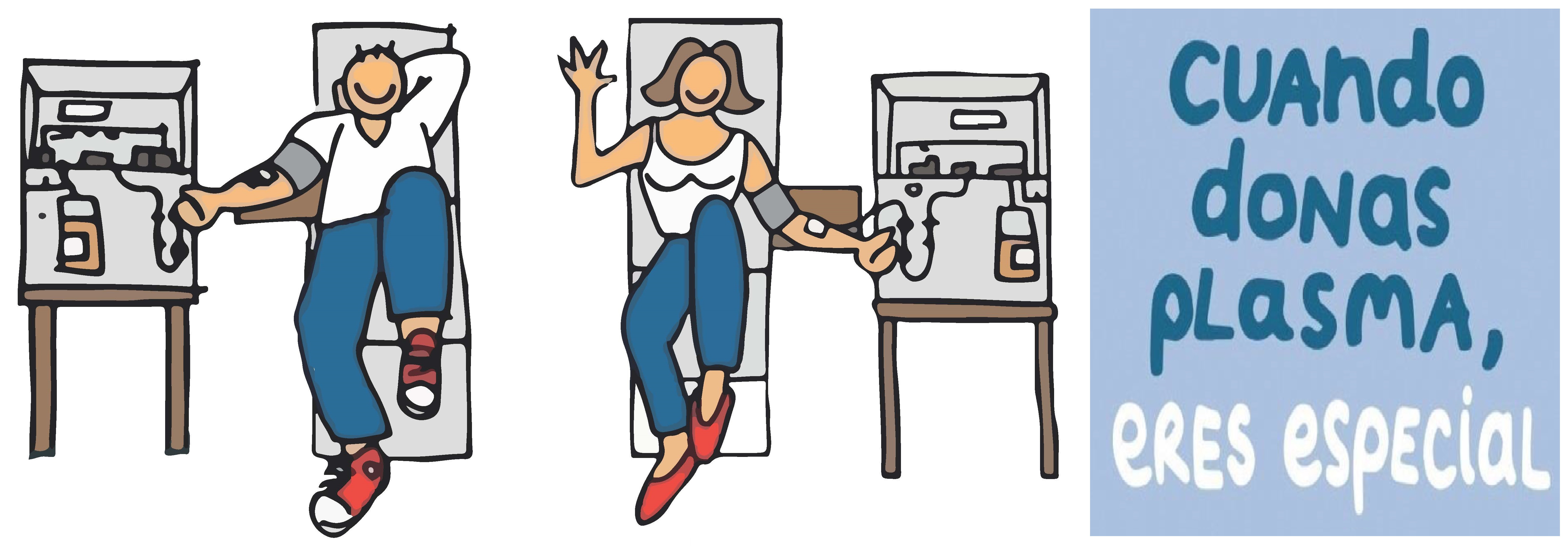 Logo donantes durante la donaci&oacute;n de plasma.